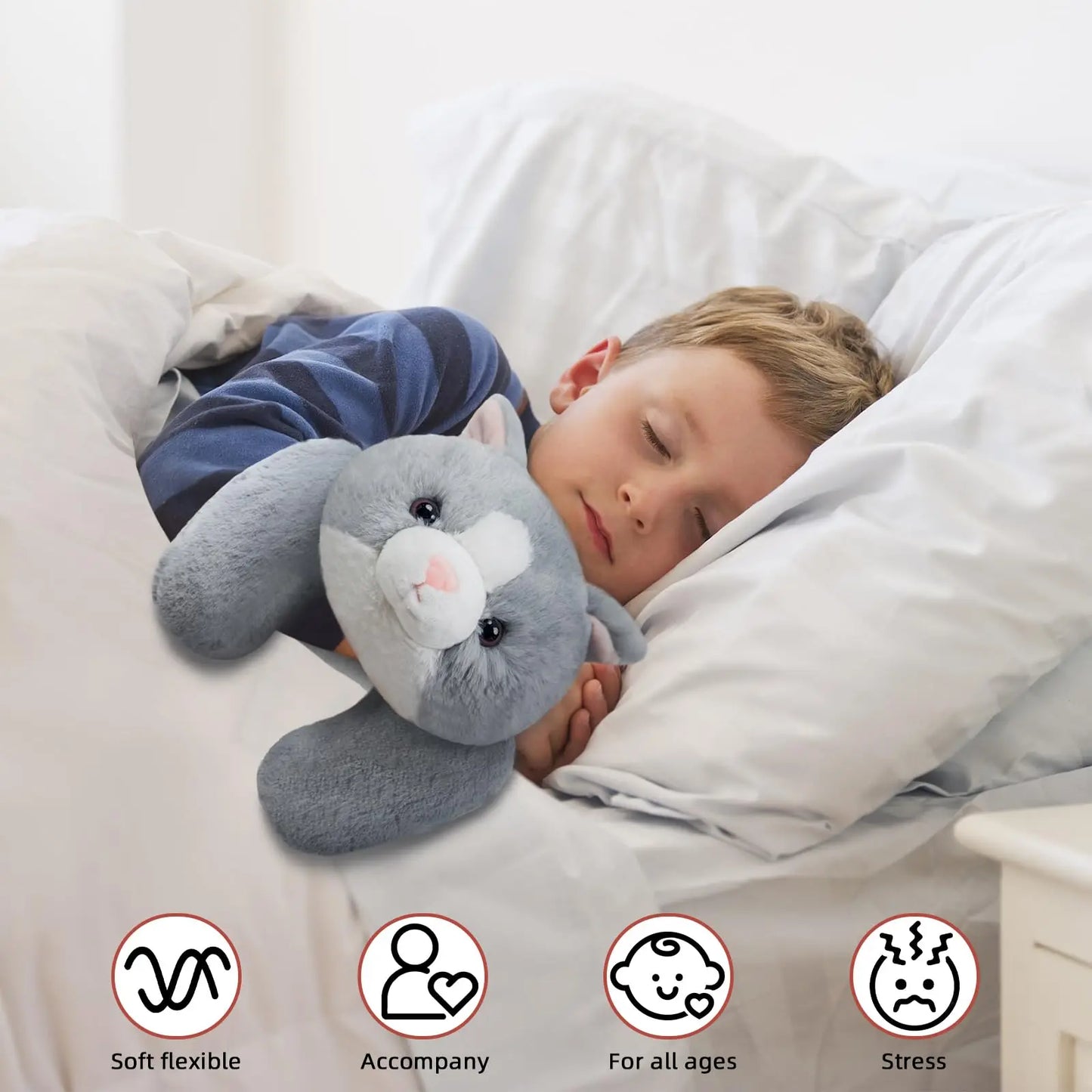 3.3lbs Weighted Cat Plush Pillow for Comfort and Relaxation