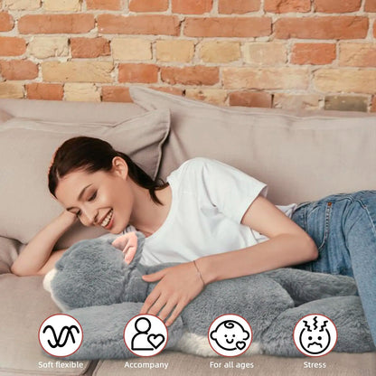 3.3lbs Weighted Cat Plush Pillow for Comfort and Relaxation