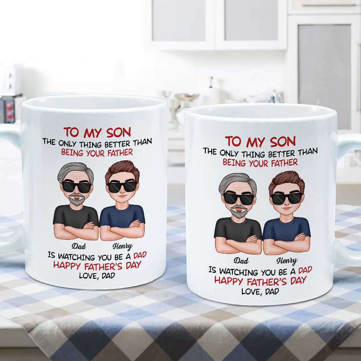 To My Son From Dad Happy Father's Day Personalized Mug