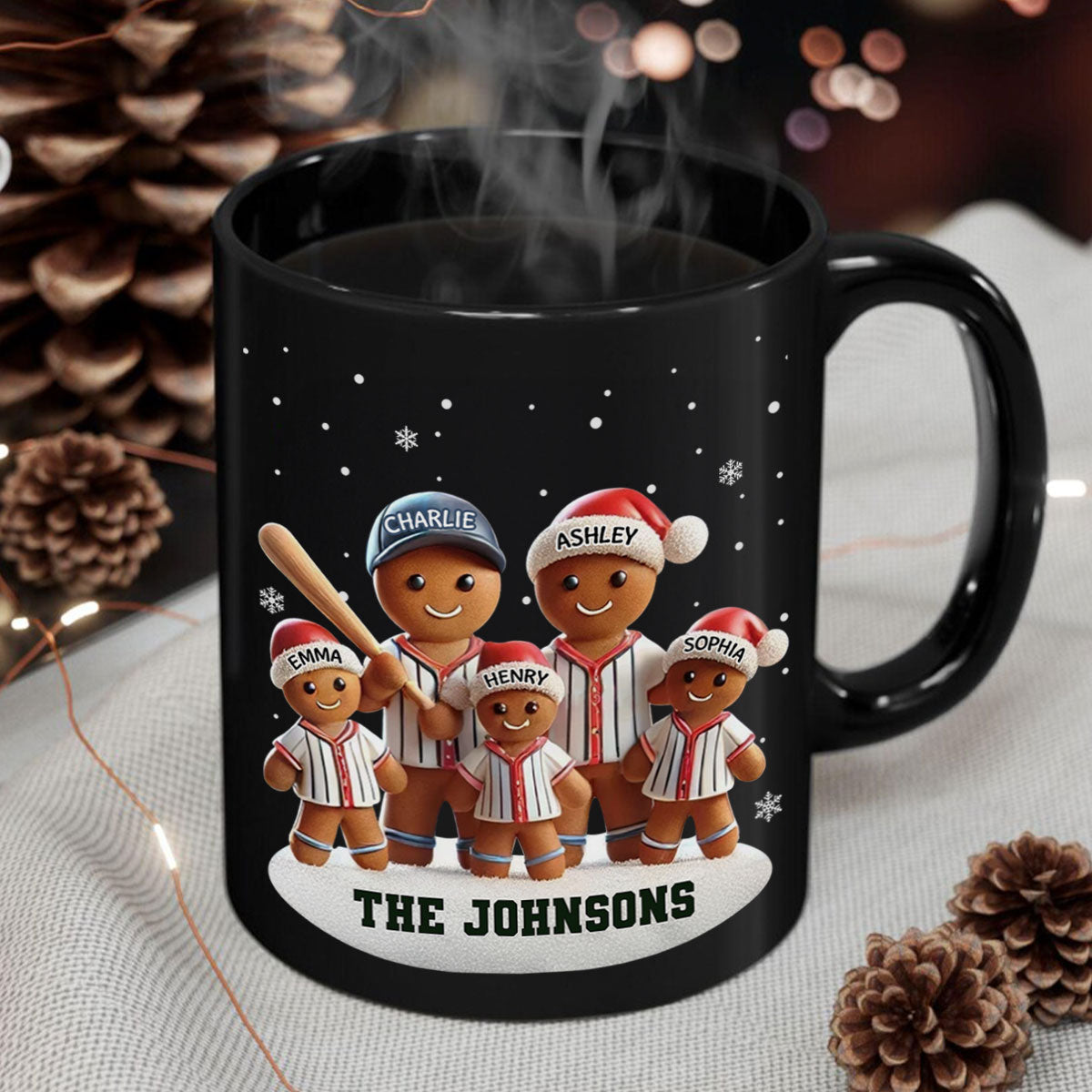 Baseball Gingerbread Family Sport Lover Personalized Mug