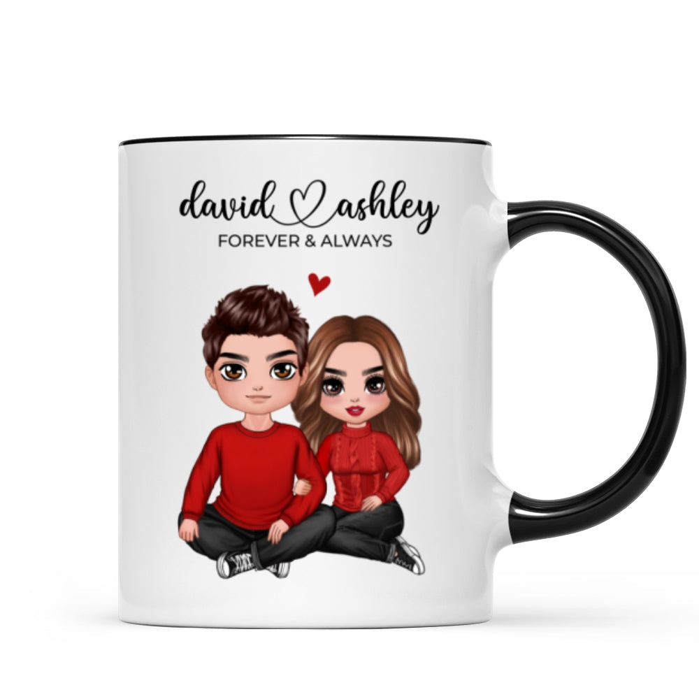 Couple Sitting Forever And Always Personalized Mug