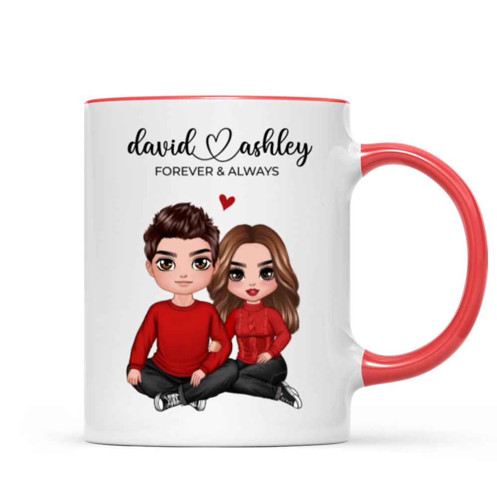 Couple Sitting Forever And Always Personalized Mug