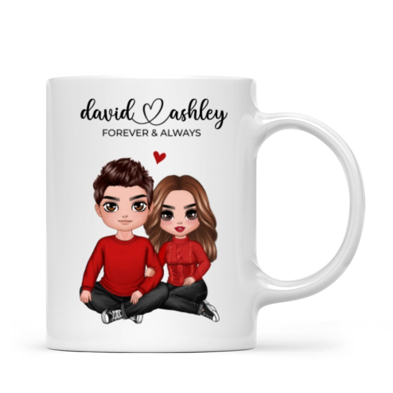Couple Sitting Forever And Always Personalized Mug