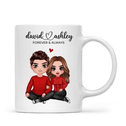Couple Sitting Forever And Always Personalized Mug