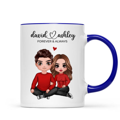 Couple Sitting Forever And Always Personalized Mug
