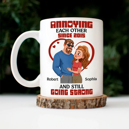 Annoying Each Other Hugging Couple - Personalized Mug