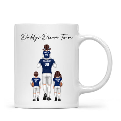 American Football Dad Dream Team Personalized Mug, Coolest Father's Day Gift For Dad