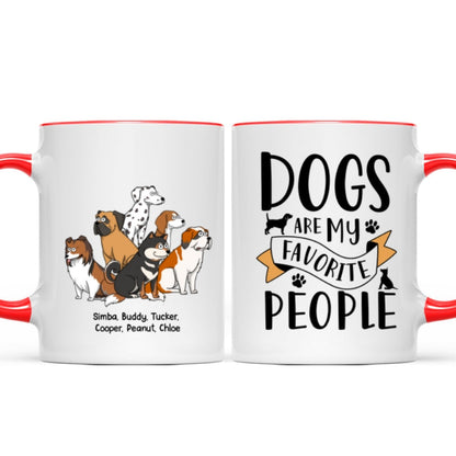 Dogs Are My Favorite People Funny Dogs Cartoon Personalized Mug
