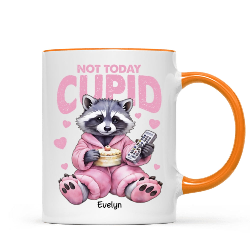 Not Today Cupid Anti- Funny Raccoon Personalized Mug