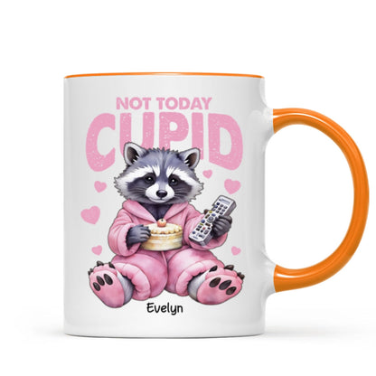 Not Today Cupid Anti- Funny Raccoon Personalized Mug