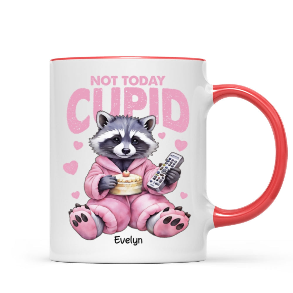 Not Today Cupid Anti- Funny Raccoon Personalized Mug