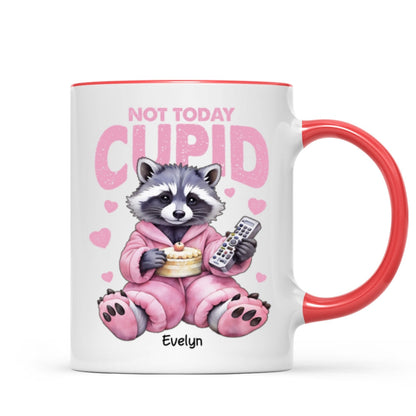 Not Today Cupid Anti- Funny Raccoon Personalized Mug