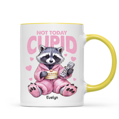Not Today Cupid Anti- Funny Raccoon Personalized Mug