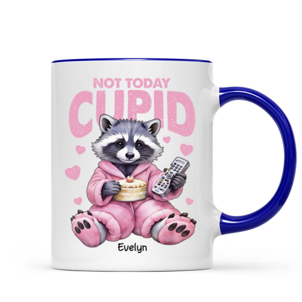 Not Today Cupid Anti- Funny Raccoon Personalized Mug