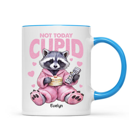 Not Today Cupid Anti- Funny Raccoon Personalized Mug