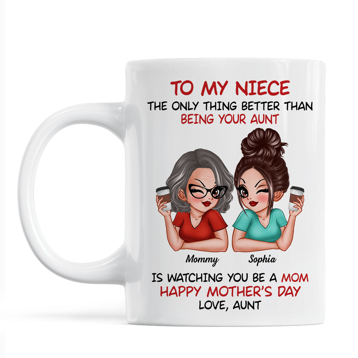 To My Niece From Aunt Happy Mother's Day Personalized Mug