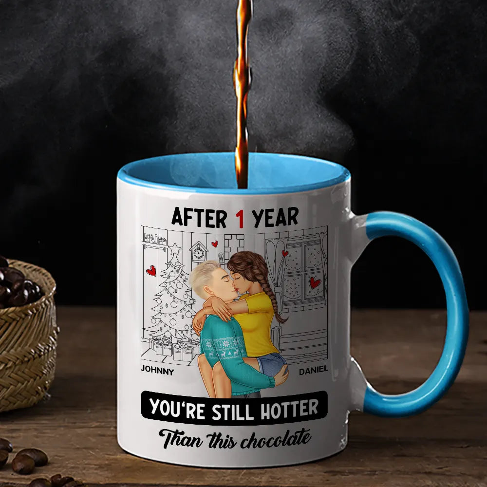 Couple Kissing After Years Hotter Than This Chocolate - Personalized Accent Mug