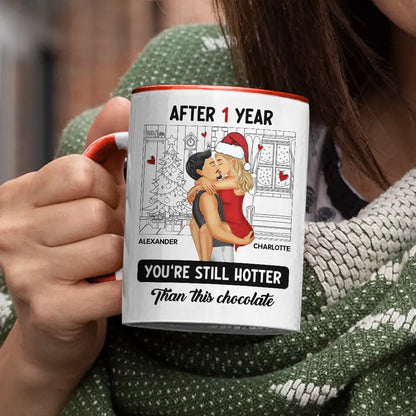 Couple Kissing After Years Hotter Than This Chocolate - Personalized Accent Mug