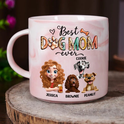 Best Dog Mom Ever - Personalized Marble Mug