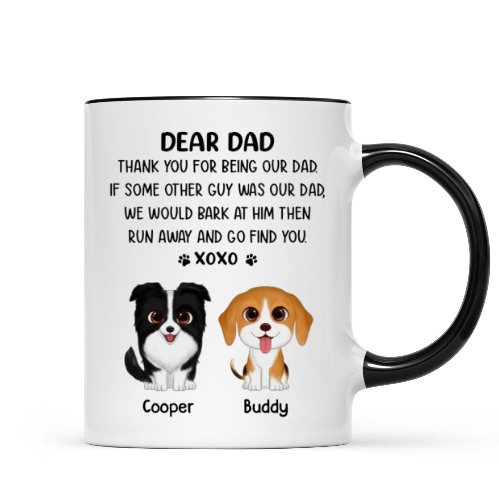 Watercolor Cute Dogs Dear Dog Dad Thank You XOXO Personalized Mug