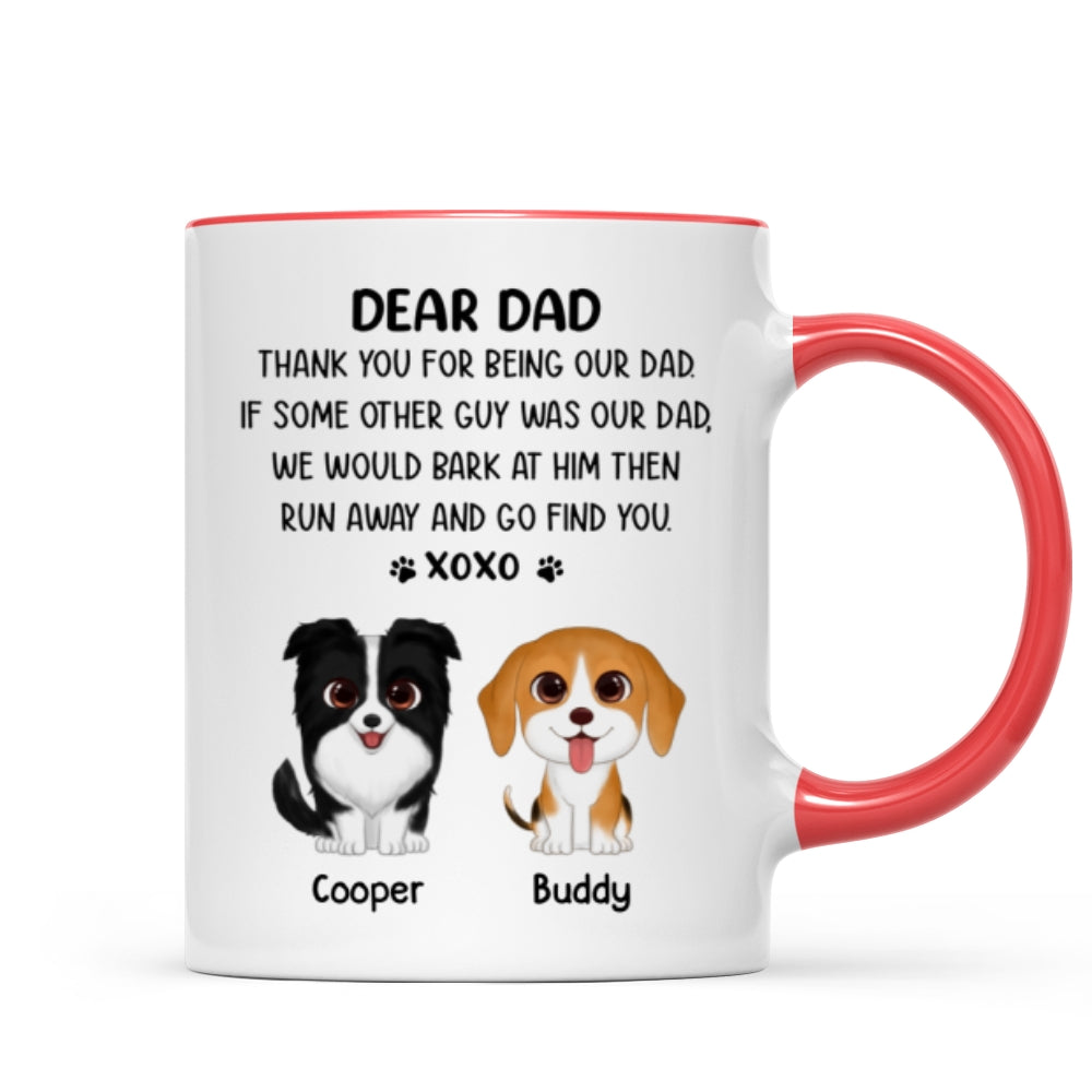 Watercolor Cute Dogs Dear Dog Dad Thank You XOXO Personalized Mug