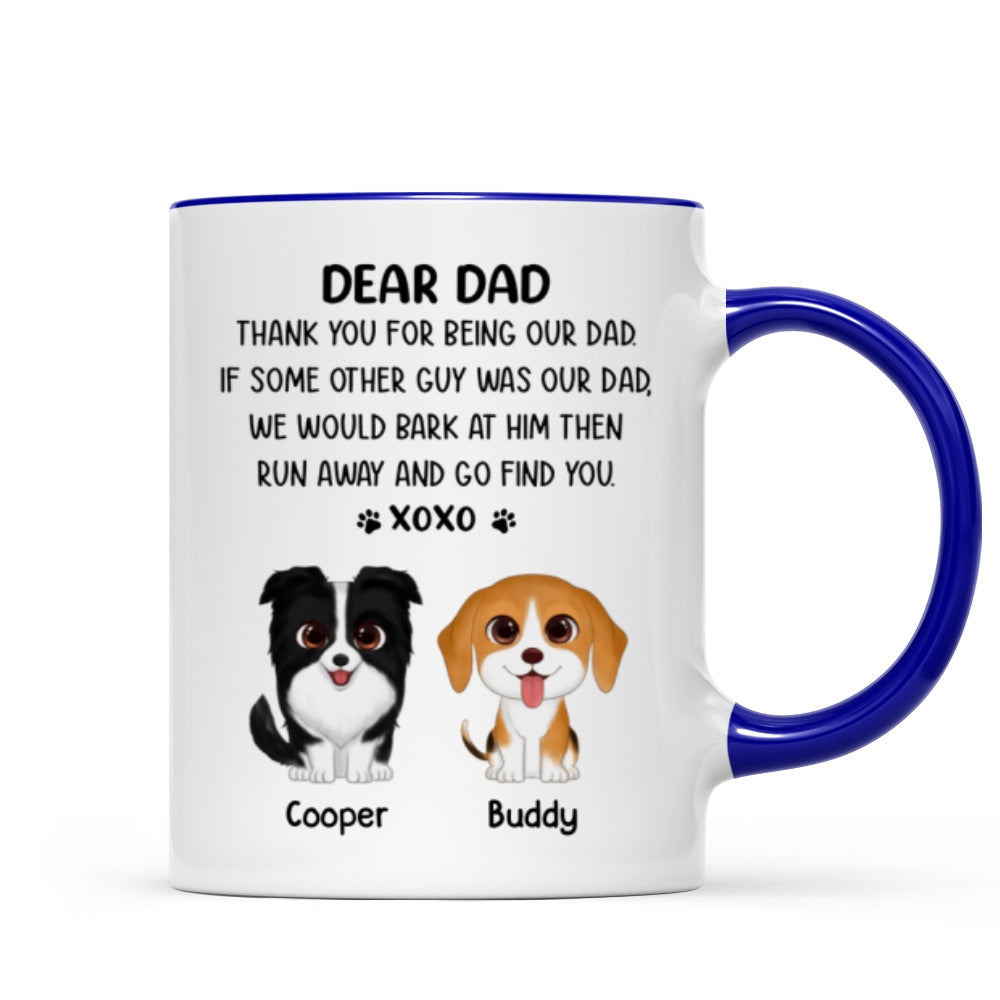 Watercolor Cute Dogs Dear Dog Dad Thank You XOXO Personalized Mug