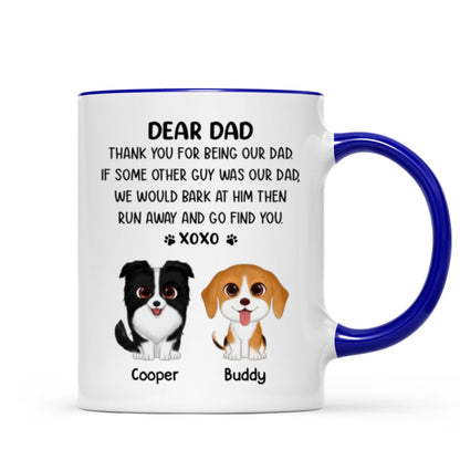 Watercolor Cute Dogs Dear Dog Dad Thank You XOXO Personalized Mug