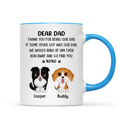 Watercolor Cute Dogs Dear Dog Dad Thank You XOXO Personalized Mug