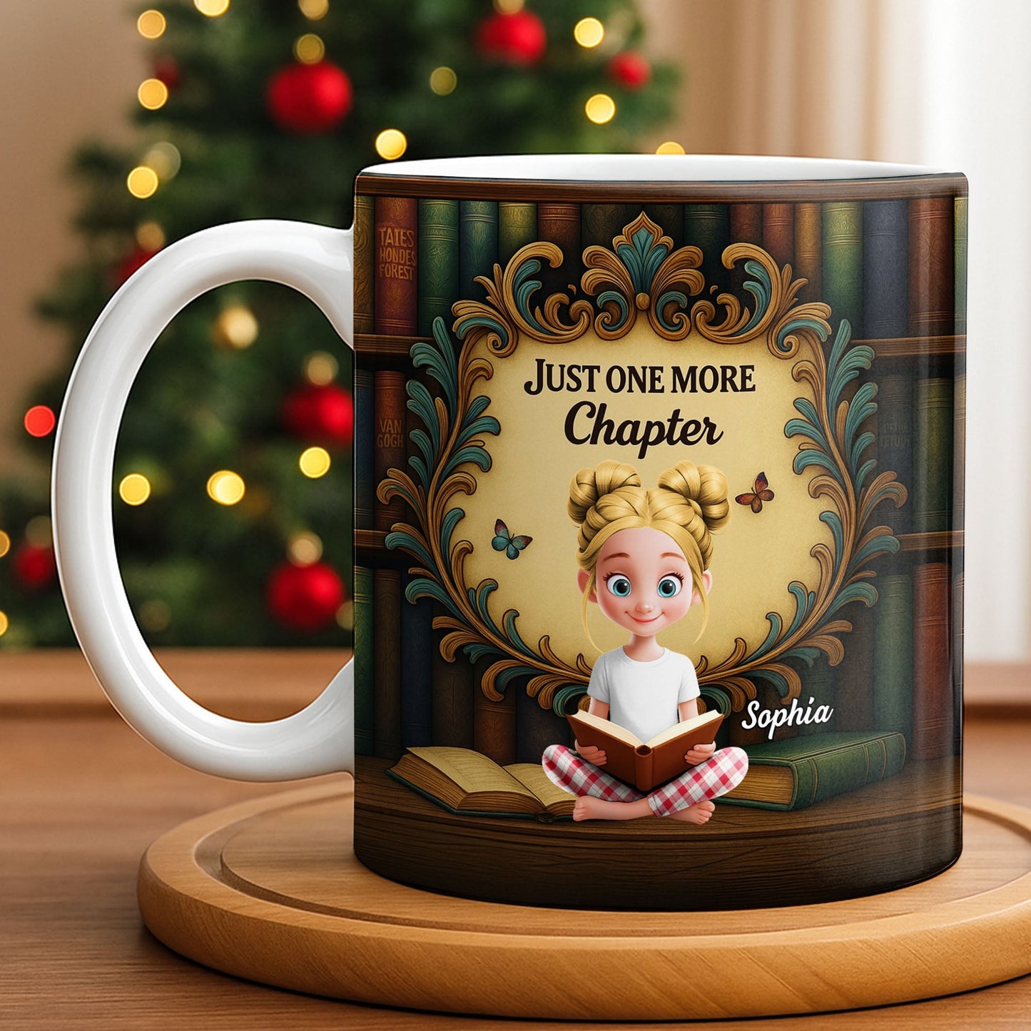 Just One More Chapter with Cute Young Reader - Personalized Custom Coffee Mug - BLV014_MG