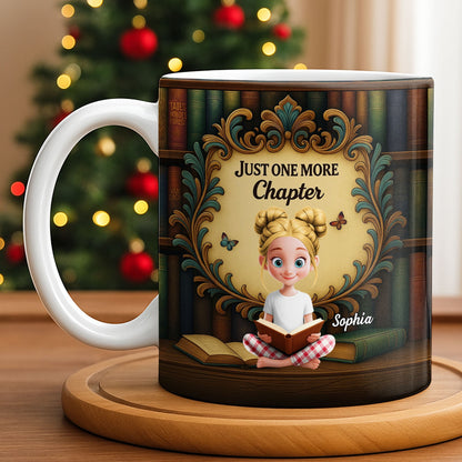 Just One More Chapter with Cute Young Reader - Personalized Custom Coffee Mug - BLV014_MG