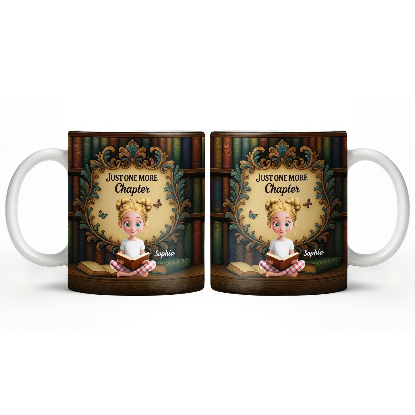 Just One More Chapter with Cute Young Reader - Personalized Custom Coffee Mug - BLV014_MG
