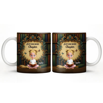 Just One More Chapter with Cute Young Reader - Personalized Custom Coffee Mug - BLV014_MG