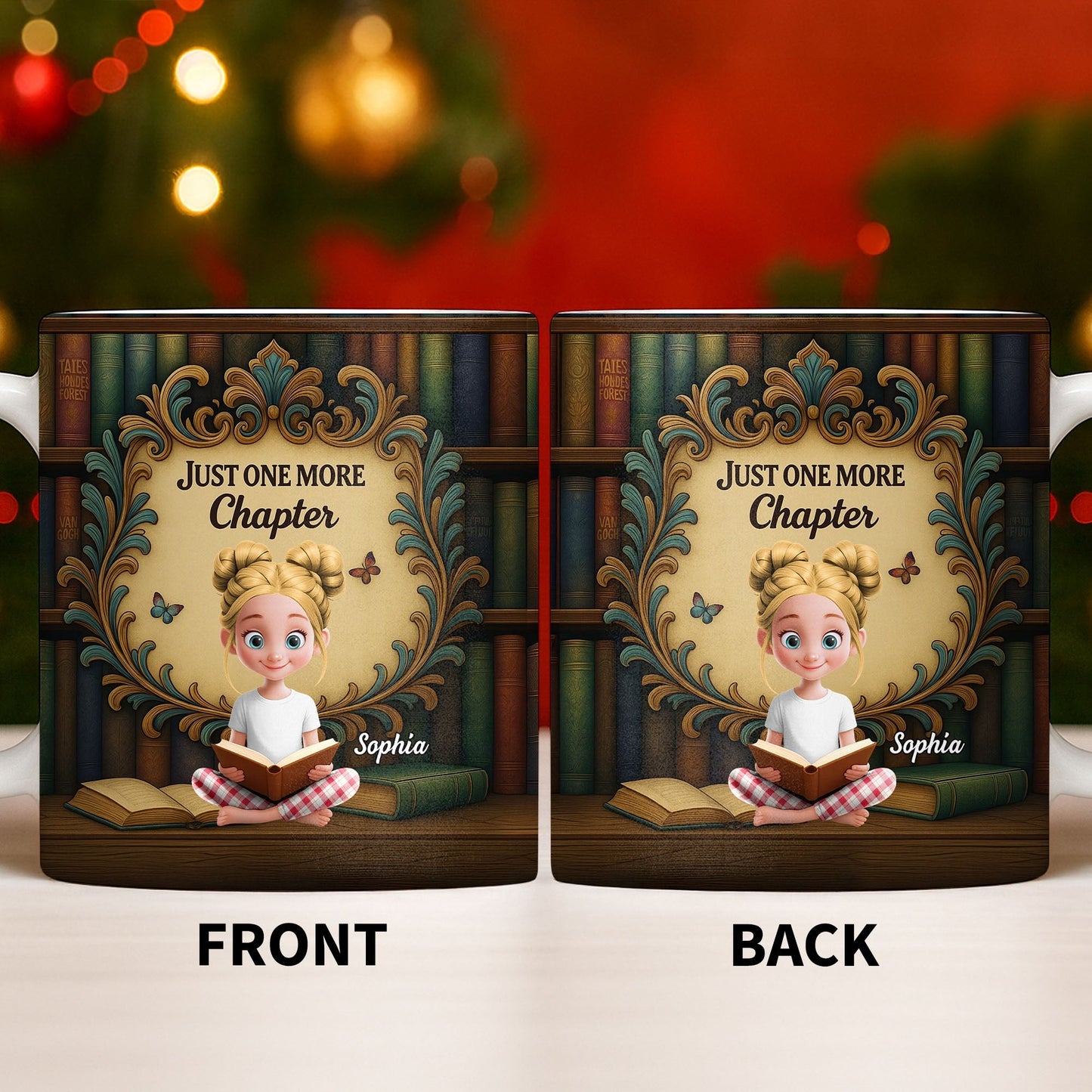 Just One More Chapter with Cute Young Reader - Personalized Custom Coffee Mug - BLV014_MG