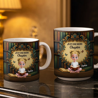 Just One More Chapter with Cute Young Reader - Personalized Custom Coffee Mug - BLV014_MG