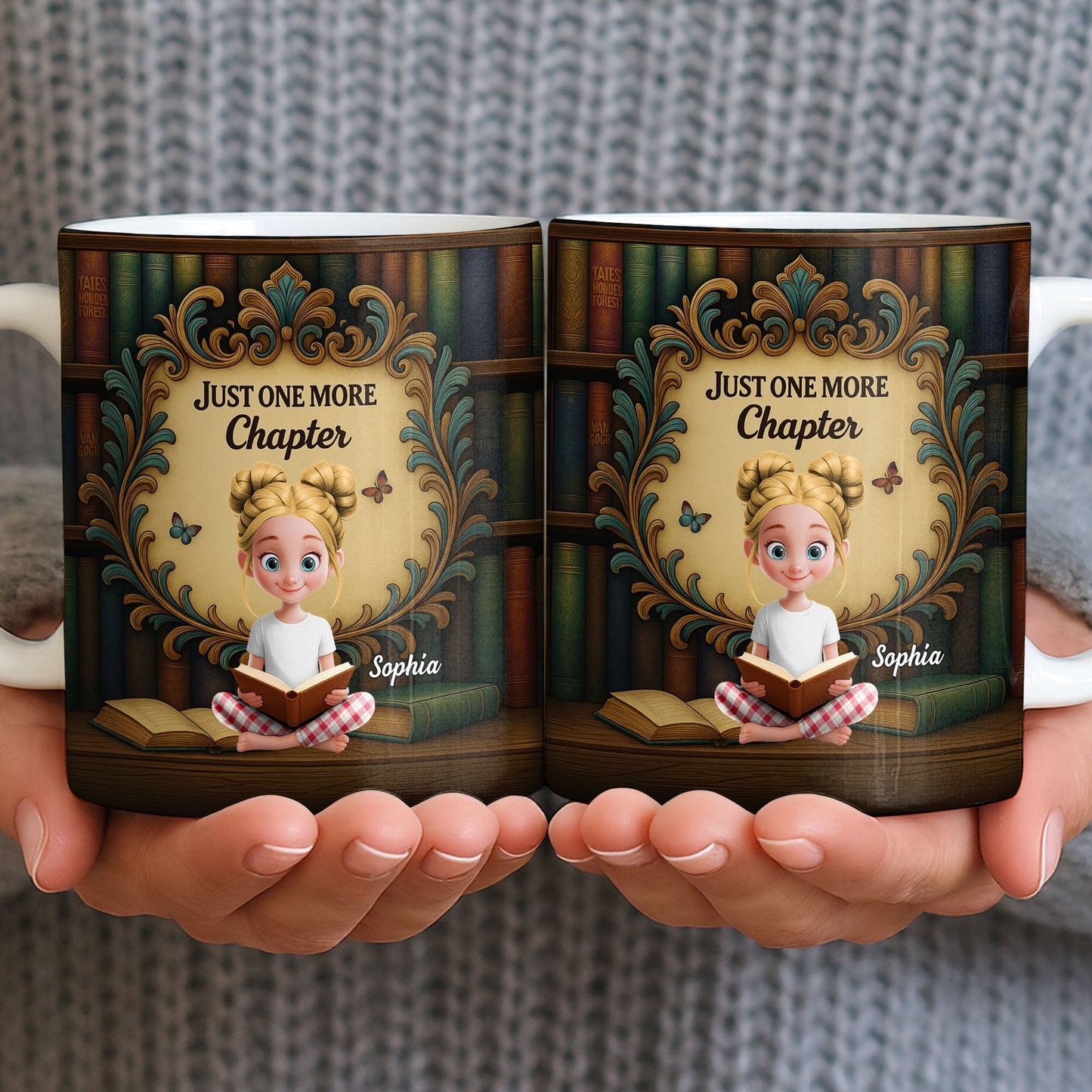 Just One More Chapter with Cute Young Reader - Personalized Custom Coffee Mug - BLV014_MG