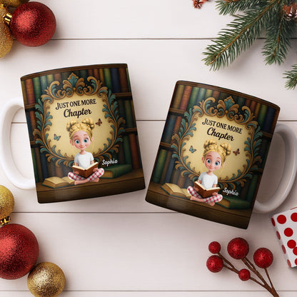 Just One More Chapter with Cute Young Reader - Personalized Custom Coffee Mug - BLV014_MG