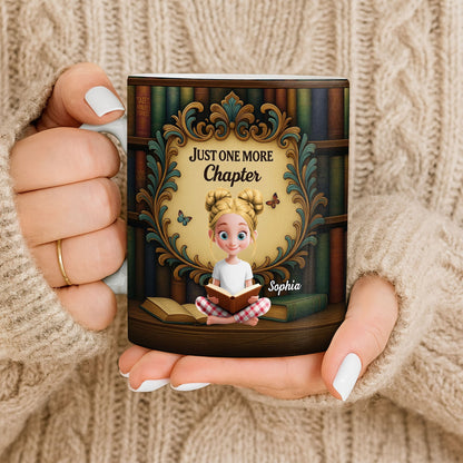 Just One More Chapter with Cute Young Reader - Personalized Custom Coffee Mug - BLV014_MG