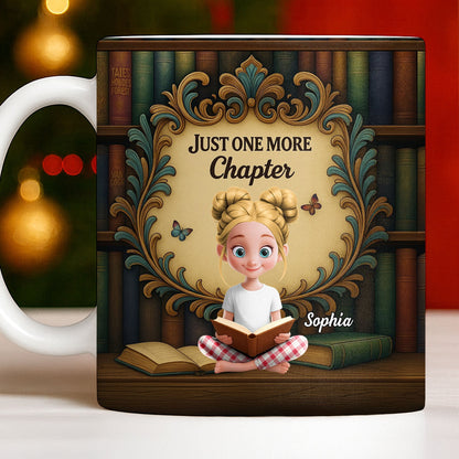 Just One More Chapter with Cute Young Reader - Personalized Custom Coffee Mug - BLV014_MG