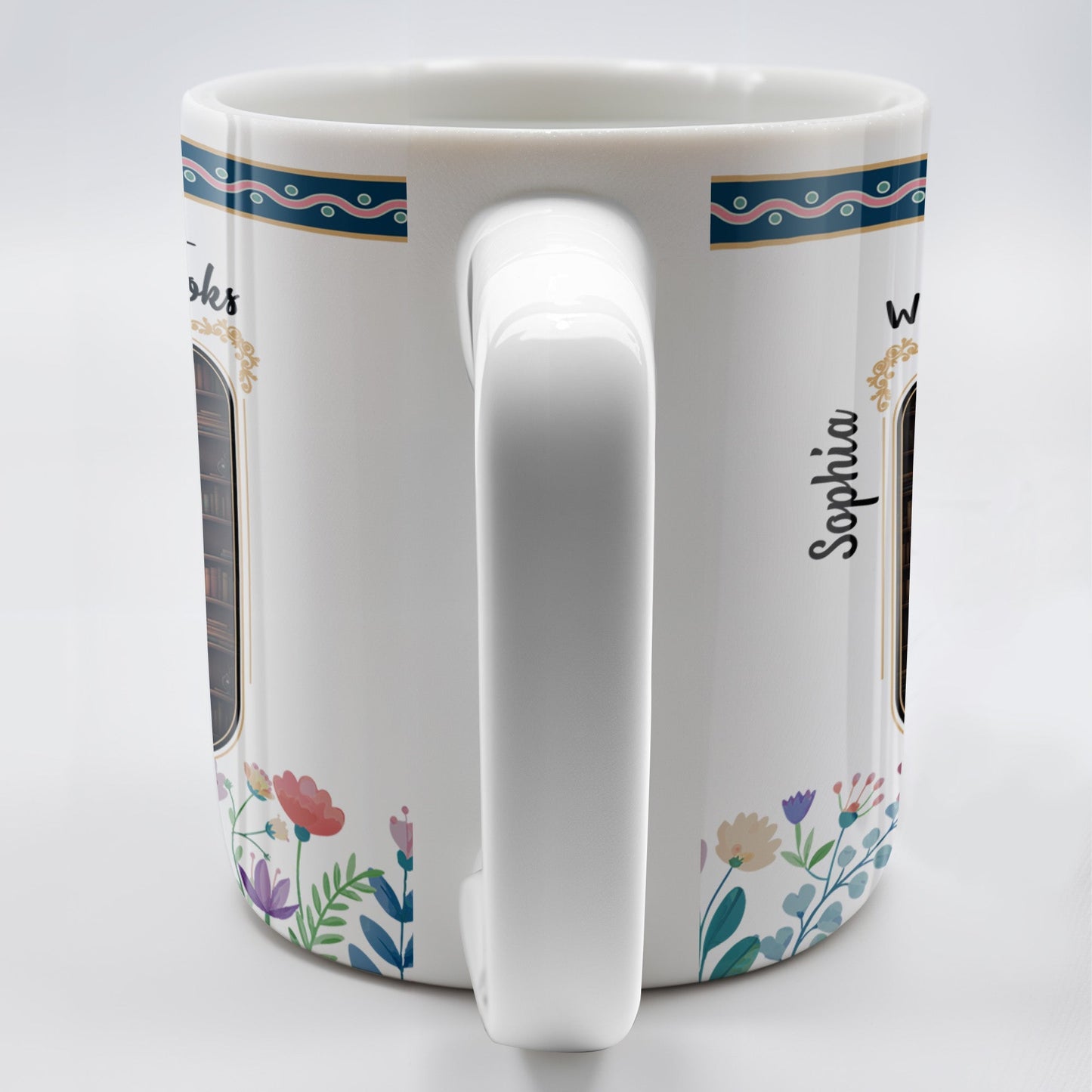 Just A Girl Who Loves Books With Floral Design - Personalized Custom Coffee Mug - BLV056_MG