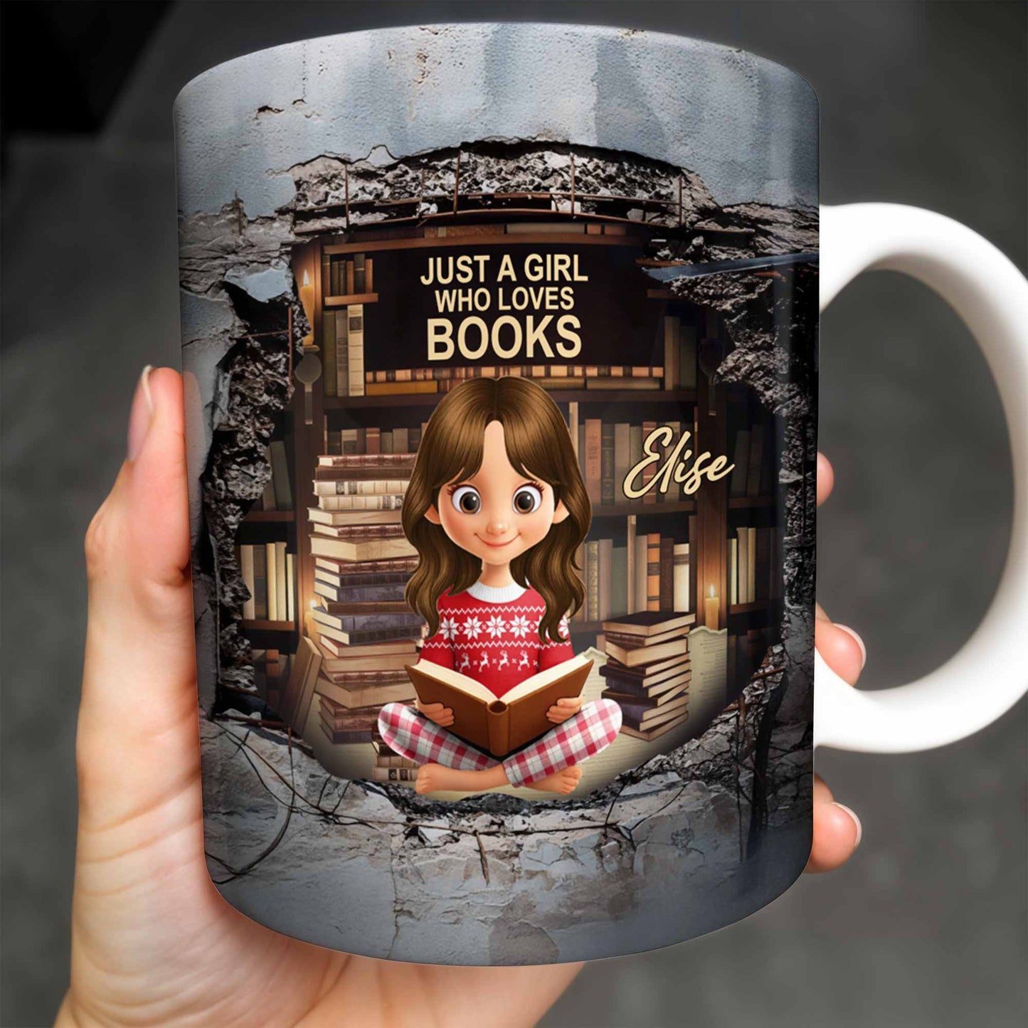 Just A Girl Who Loves Books And Reading - Personalized Custom Coffee Mug - BLV060_MG