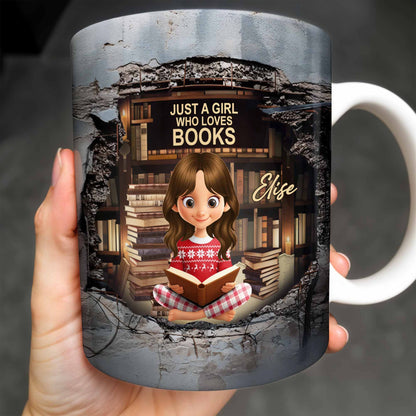 Just A Girl Who Loves Books And Reading - Personalized Custom Coffee Mug - BLV060_MG