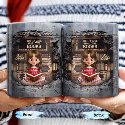 Just A Girl Who Loves Books And Reading - Personalized Custom Coffee Mug - BLV060_MG