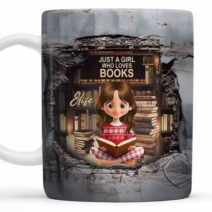 Just A Girl Who Loves Books And Reading - Personalized Custom Coffee Mug - BLV060_MG
