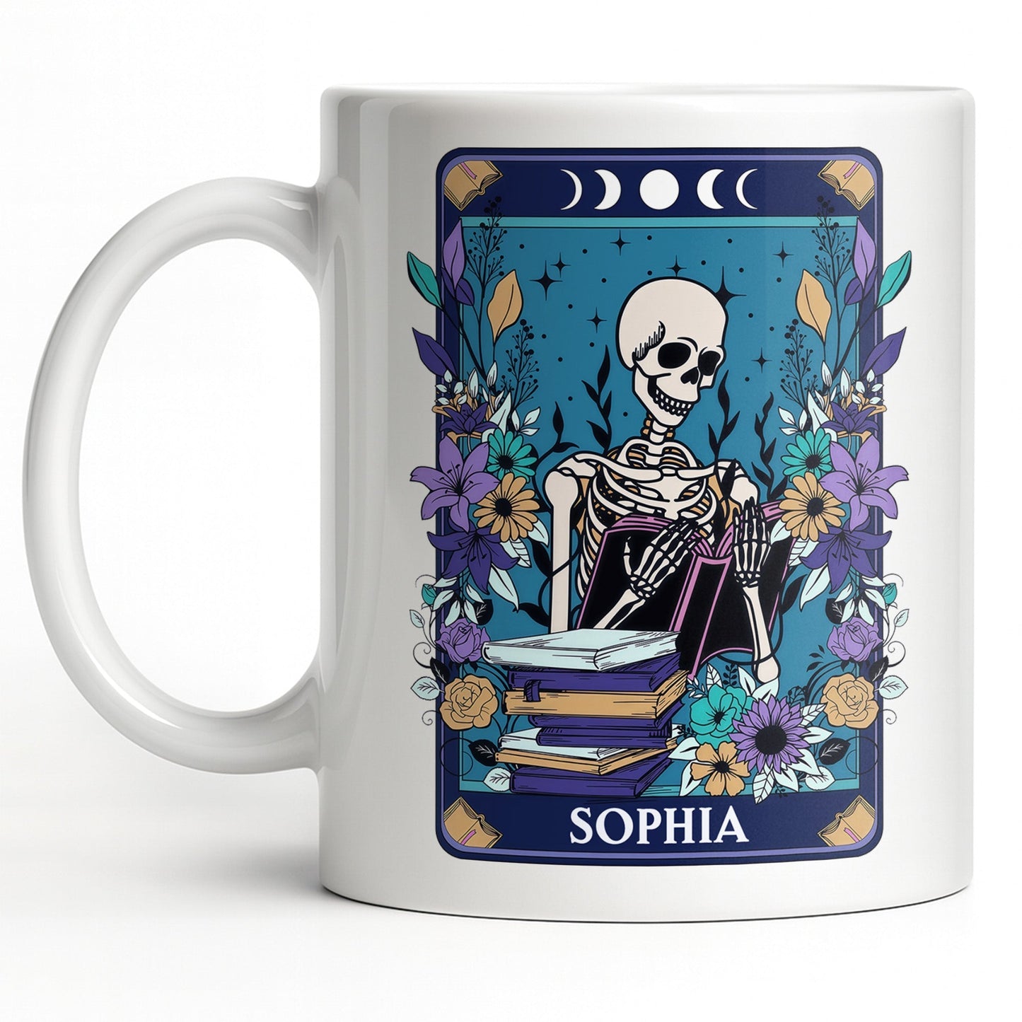 Enjoy Every Moment With Books And Flowers - Personalized Custom Coffee Mug - BLV079_MG