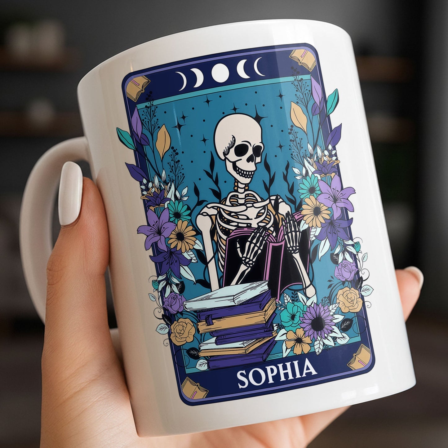 Enjoy Every Moment With Books And Flowers - Personalized Custom Coffee Mug - BLV079_MG