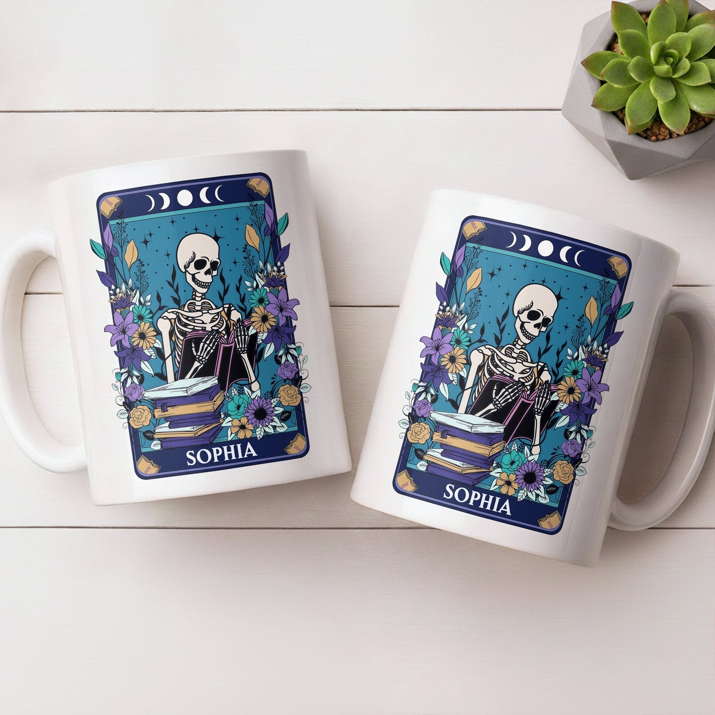 Enjoy Every Moment With Books And Flowers - Personalized Custom Coffee Mug - BLV079_MG