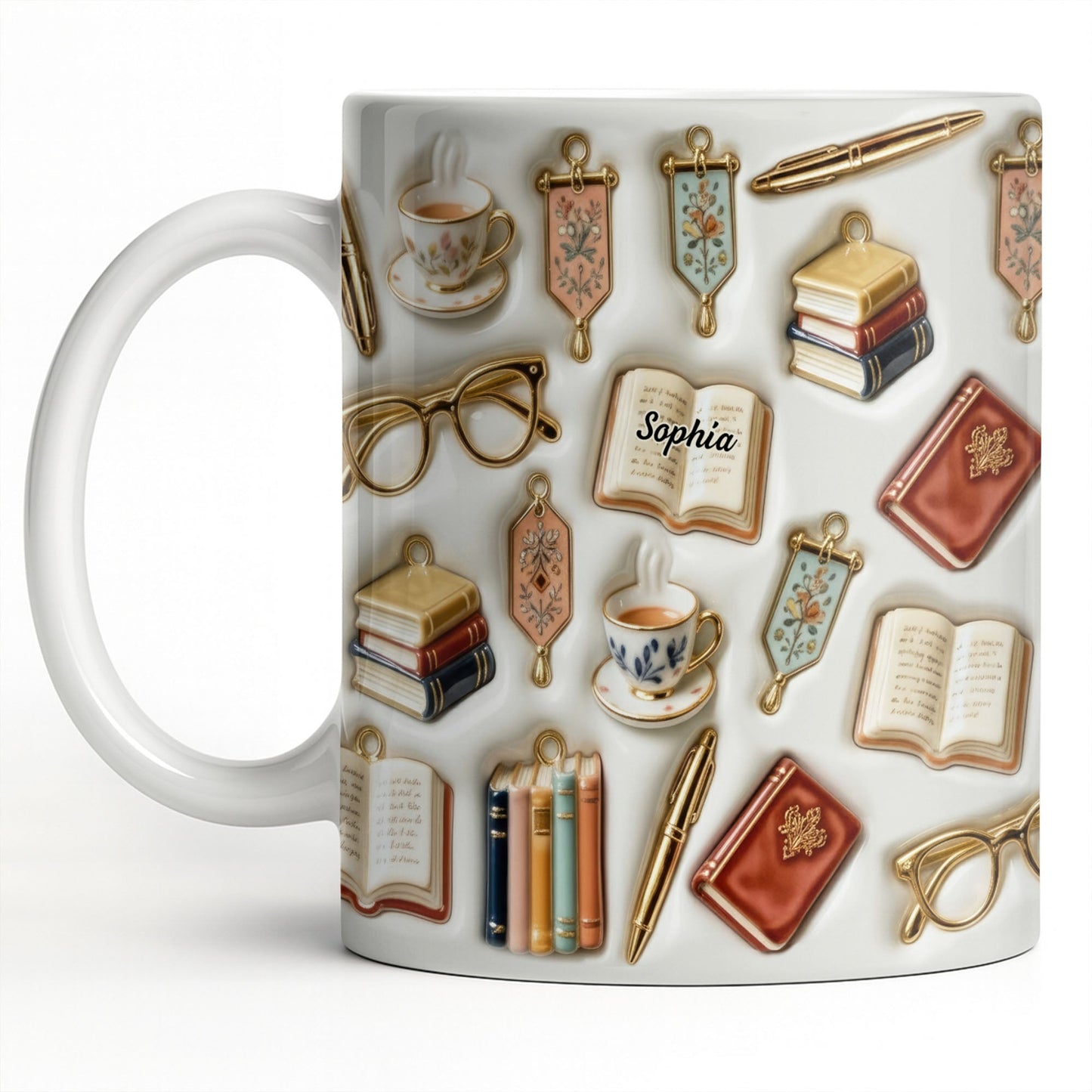 Celebrate Your Love for Reading and Writing - Personalized Custom Coffee Mug - BLV082_MG