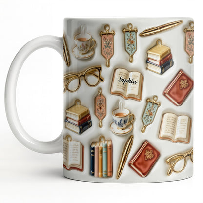 Celebrate Your Love for Reading and Writing - Personalized Custom Coffee Mug - BLV082_MG