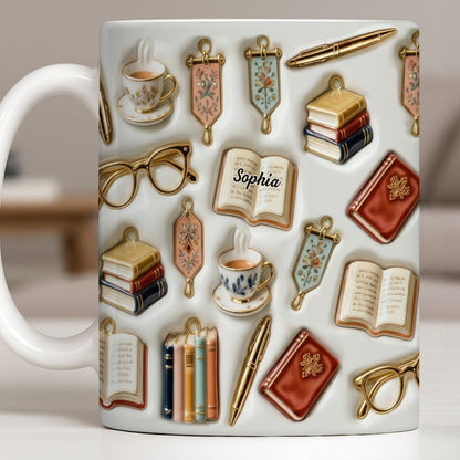 Celebrate Your Love for Reading and Writing - Personalized Custom Coffee Mug - BLV082_MG