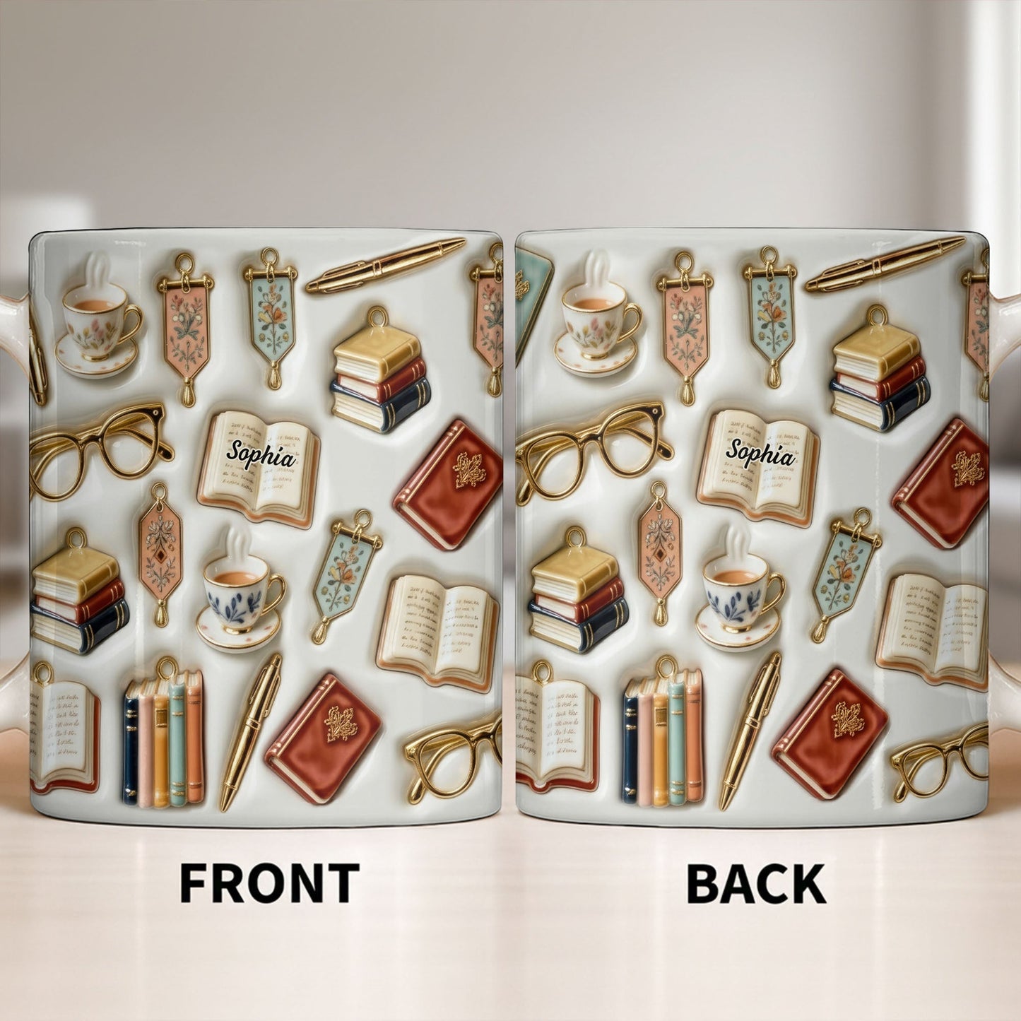 Celebrate Your Love for Reading and Writing - Personalized Custom Coffee Mug - BLV082_MG